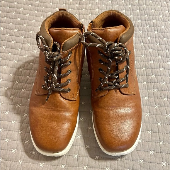 Sonoma Brown and White Boots with Lace-Up Design - Picture 2 of 6